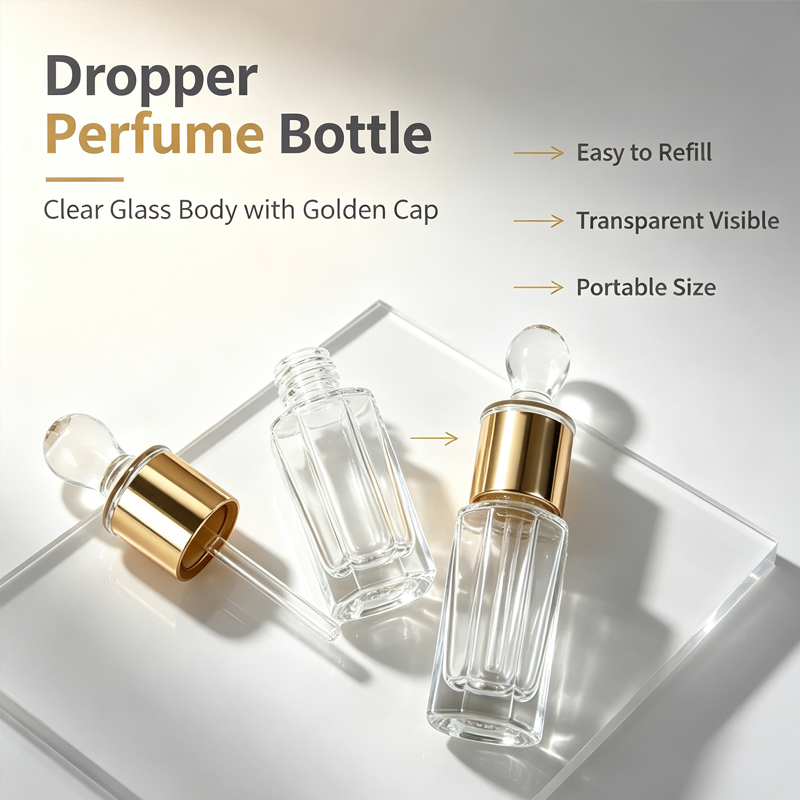 Luxury Skincare Packaging - ขวดแก้วแบบหยดขนาด 12 มล. สำหรับน้ำมันหอมระเหย อโรมาเธอราพี หยดตา