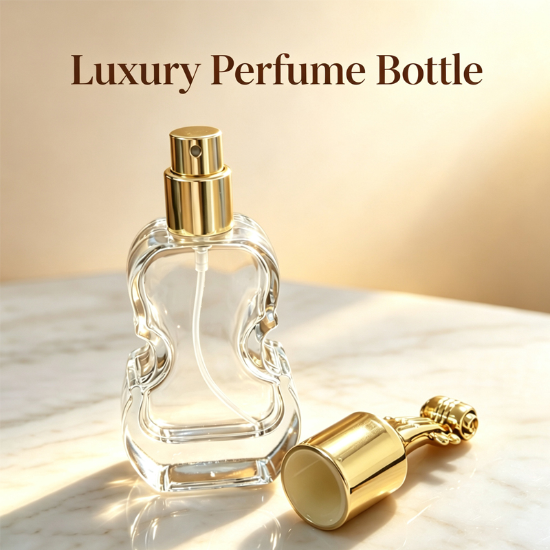 Luxury Skincare Packaging - ขวดสเปรย์น้ำหอมแก้วใสขนาด 30 มล., ขวดสเปรย์แบบเติมได้พร้อมคอขวดขนาด 15 มม.,